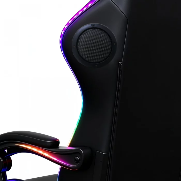 Gaming Καρέκλα Μαύρη/Κόκκινη Με Led Φωτισμό, Ηχεία, Μασάζ Και Bluetooth