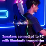 Gaming Καρέκλα Μαύρη/Άσπρη Με Led Φωτισμό, Ηχεία, Μασάζ Και Bluetooth