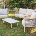 Luxury Σετ Καθιστικού 4 ΤΜΧ Εξωτερικού Χώρου με Πέτρινο Τραπεζάκι