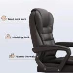 Διευθυντική Καρέκλα Γραφείου με Massage & Υποπόδιο – Ανακλινόμενη, PU Δερματίνη,Καφέ