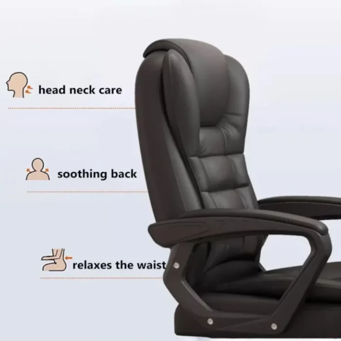 Διευθυντική Καρέκλα Γραφείου με Massage & Υποπόδιο – Ανακλινόμενη, PU Δερματίνη,Καφέ