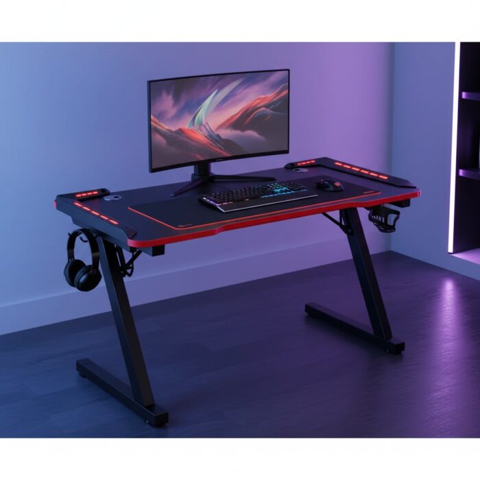 GAMING ΓΡΑΦΕΙΟ / GAME TABLE BLACK RED DESKTOP 120×60×75 CM - Image 5
